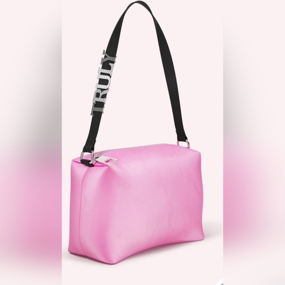 Truly Satin bag with sliding Rhinestone Logo Brand New 💎 - Picture 4 of 7